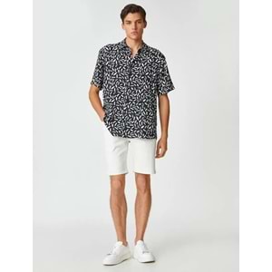 Erkek Giyim Gömlek 3SAM60149HW Siyah Desen