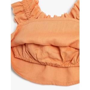 Kız Çocuk Giyim Bluz 3SKG60061AW Kiremit