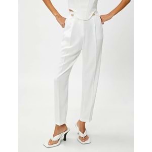 Kadın Giyim Pantolon 3SAK40014CW Kırık Beyaz