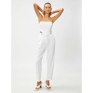 Kadın Giyim Pantolon 3SAK40014CW Kırık Beyaz