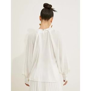 Kadın Giyim Bluz 3SAK60112CW Kırık Beyaz