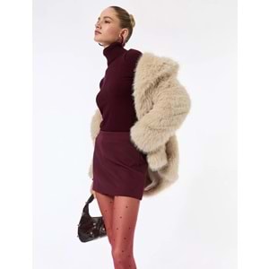 Kadın Giyim Suni Kürk Kaban Kruvaze Uzun Kollu - KOTON - 6WAK00009EW - BEJ - 34