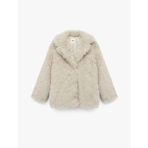 Kadın Giyim Suni Kürk Kaban Kruvaze Uzun Kollu - KOTON - 6WAK00009EW - BEJ - 34