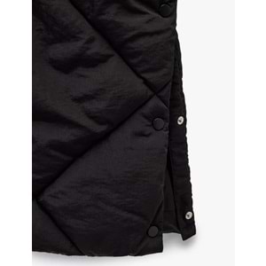 Kadın Giyim Kapüşonlu Fermuarlı Uzun Kollu Su İtici Ekstra Uzun Kapitone Oversize Şişme Anorak Mont - KOTON - 6WAK00011EW - SİYAH - 34