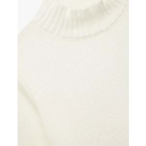 Kadın Giyim Yumuşak Dokulu Dik Yaka Uzun Kollu Triko Kazak - KOTON - 6WAK90026HT - EKRU - M