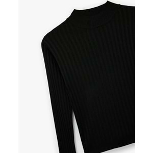 Kadın Giyim Uzun Kollu Dik Yaka Triko Kazak - KOTON - 6WAK90092HT - SİYAH - M