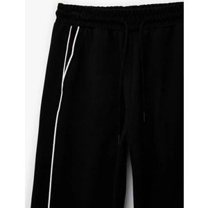 Kadın Giyim Yüksek Bel Cepli Biyeli Spor Oversize Geniş Paça Eşofman Altı - KOTON - 6SAK40127NK - SİYAH - S