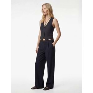 Kadın Giyim Cepli Viskon Karışımlı Yüksek Bel Palazzo Pantolon - KOTON - 6SAK40179UW - LACİVERT ÇİZGİLİ - 38