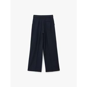 Kadın Giyim Cepli Viskon Karışımlı Yüksek Bel Palazzo Pantolon - KOTON - 6SAK40179UW - LACİVERT ÇİZGİLİ - 38