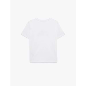 Kadın Giyim Pamuklu Kısa Kollu Bisiklet Yaka Karpuz ve Çilek Baskılı Tişört - KOTON - 6SAK50038EK - BEYAZ - XXL