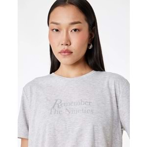 Kadın Giyim Tişört - KOTON - 6SAK50082EK - GRİ MELANJ - S