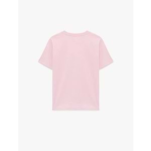 Kadın Giyim Regular Fit Kısa Kollu Baskılı Bisiklet Yaka Baskılı Tişört - KOTON - 6SAK50094EK - PEMBE - M