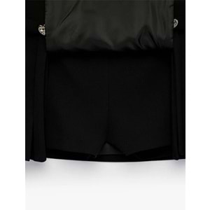 Kadın Giyim Kalpli Mücevher Düğme Detaylı Fiyonklu Şortlu Mini Etek - KOTON - 6SAK70068PW - SİYAH - 36