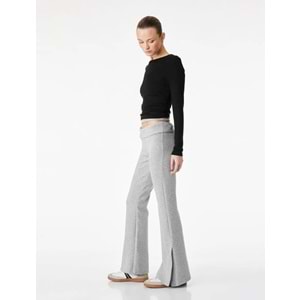 Kadın Giyim Slim Fit İspanyol Paça Tayt - KOTON - 6SAK80091EK - GRİ - S