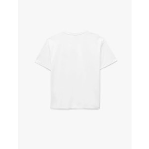 Kadın Giyim Pamuklu Kısa Kollu Bisiklet Yaka Ördek Nakışlı Oversize Tişört - KOTON - 6SAL10072IK - EKRU - L