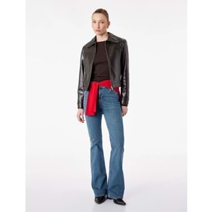 Kadın Giyim İspanyol Paça Denim Pantolon - Flare Jeans - KOTON - 6SAL40156MD - GREEN CAST - 27/32