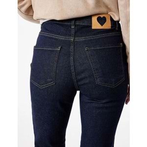Kadın Giyim İspanyol Paça Pamuklu Denim Pantolon - Flare Jeans - KOTON - 6SAL40164MD - KOYU İNDİGO - 27/32