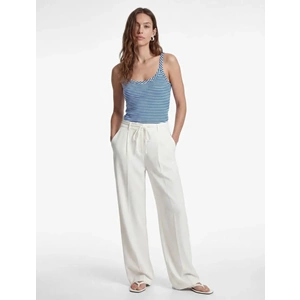 Slim Fit U Yaka Askılı Çizgili Atlet 6SAK10038PK - KOTON - MAVİ ÇİZGİLİ - L
