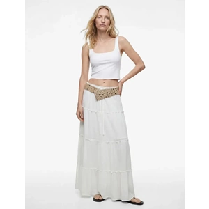 Kare Yaka Slim Fit Kalın Askılı Crop Üst 6SAK10228EK - KOTON - BEYAZ - M