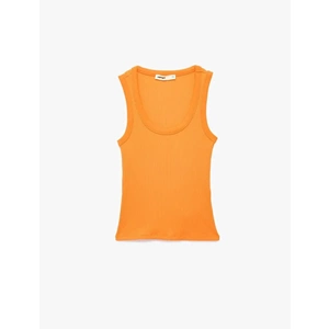Pamuklu U Yaka Slim Fit Atlet 6SAK10269EK - KOTON - TURUNCU - S
