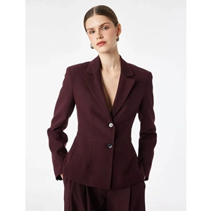 Düğmeli Blazer Ceket 7WAK50077UW - KOTON - BORDO - 42