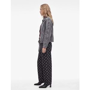 Puantiye Desenli Barrel Pantolon - Barrel Jeans 7WAL40070MW - KOTON - EKRU DESENLİ - 34