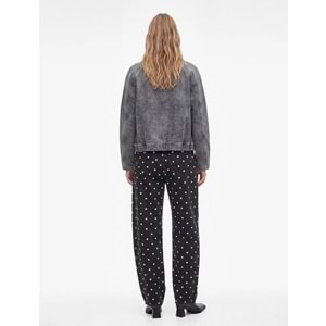 Puantiye Desenli Barrel Pantolon - Barrel Jeans 7WAL40070MW - KOTON - EKRU DESENLİ - 34