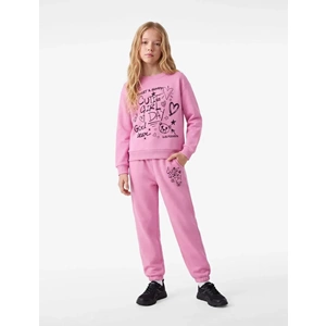 Kız Çocuk Pamuklu Loose Fit Denim Pantolon 7WKG40025AK - KOTON - PEMBE - 7-8