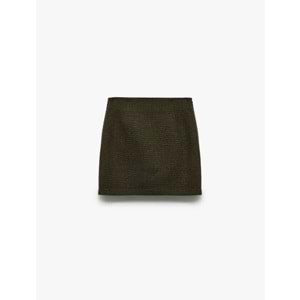 Kadın Giyim Standart Bel A Kesim Mini Tüvit Etek - KOTON - 6WAK70012UW - HAKİ DESENLİ - 36