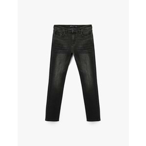 Erkek Giyim Slim Fit Cepli Jean Pantolon - Slim Fit Bread Jeans - KOTON - 6WAM40019ID - SİYAH - 32/30