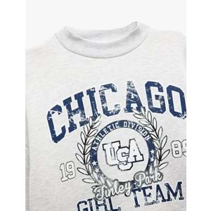 Kadın Giyim Baskılı Şardonlu Uzun Kollu Dik Yaka Sweatshirt - KOTON - 6WAL10155IK - KAR MELANJ - M