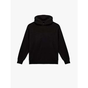 Kadın Giyim Üç İplik Uzun Kollu Kapüşonlu Basic Sweatshirt - KOTON - 6WAK10032EK - SİYAH - L