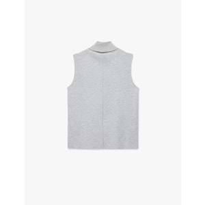 Kadın Giyim Balıkçı Yaka Kolsuz Body - KOTON - 6WAK10094EK - GRİ - L