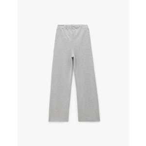 Kadın Giyim Modal Karışımlı Cepli Beli Bağlamalı Nervürlü Uzun Eşofman Altı - KOTON - 6WAK30016EK - GRİ MELANJ - XS