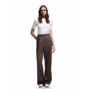 Kadın Giyim Kısa Kollu Bisiklet Yaka Basic Triko Kazak - KOTON - 6WAK90018HT - EKRU - S