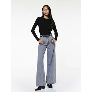 Kadın Giyim Uzun Kollu Yuvarlak Yaka Basic Triko Kazak - KOTON - 6WAK90371HT - SİYAH - M