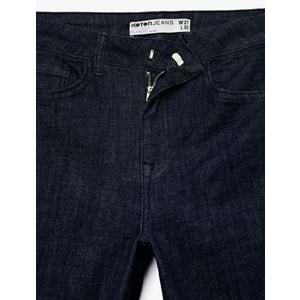 Kadın Giyim Normal Bel Dar Kalıp Cepli İspanyol Paça Jean Pantolon - Flare Jeans - KOTON - 6WAL40085MD - KOYU İNDİGO - 30/32