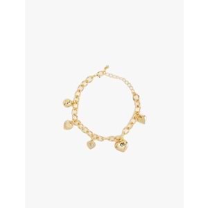 Kadın Aksesuar Zincir Kolye Katlı Taş Charm Detaylı