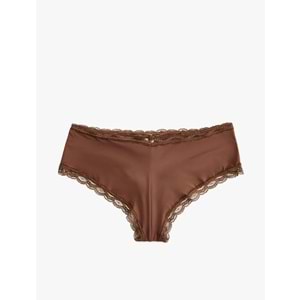 Kadın İç Giyim Yüksek Bel Dantelli Hipster Külot - KOTON - 6WLK30004MK - ROSE - S
