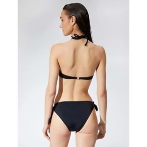 Kadın Giyim Push Up Bikini Üstü Boyundan Bağlamalı Balenli 3SAK10005BM Siyah