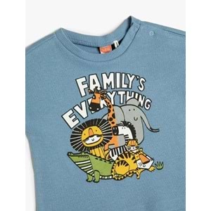 Erkek Bebek Giyim Tişört 3SMB10153TK Mavi