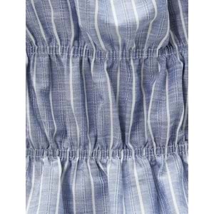 Crop Atlet Askılı Büzgü Detaylı - KOTON - 3SAL30006IW - MAVİ ÇİZGİLİ - 36