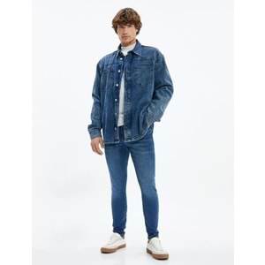 Erkek Giyim Justin Kot Pantolon - KOTON - 4WAM40243ND - ORTA İNDİGO - 34/30