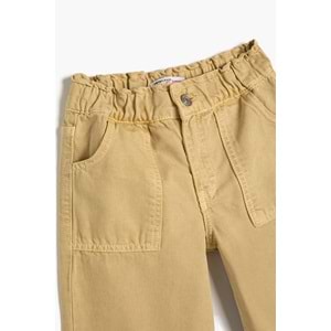 Kız Çocuk Giyim Pantolon - KOTON - 4WKG40007AD - BEJ - 7-8 YAŞ