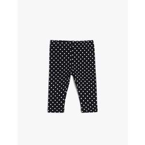 Kız Bebek Tayt Beli Lastikli Puantiyeli Pamuklu - KOTON - 4WMG40022AK - LACİVERT - 9-12 AY