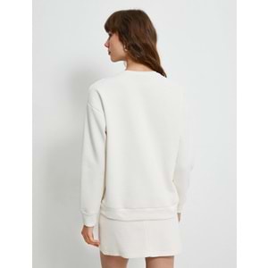 Kadın Giyim Sweatshirt - KOTON - 4WAK10057EK - EKRU - XL
