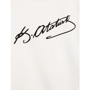 Kız Çocuk Atatürk Baskılı Sweatshirt Uzun Kollu Bisiklet Yaka 100. Yıl - KOTON - 4WKG10027AK - EKRU - 13-14 YAŞ