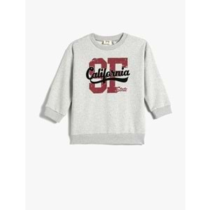 Erkek Çocuk Kolej Sweatshirt Şardonlu Uzun Kollu Bisiklet Yaka4WKB10178TK