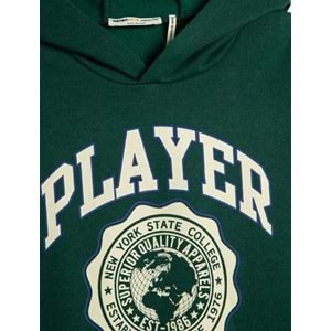 ERKEK KAPŞONLU SWEATSHIRT - KOTON - 4WKB10092TK - YEŞİL - 7-8 YAŞ