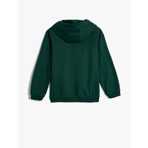 ERKEK KAPŞONLU SWEATSHIRT - KOTON - 4WKB10092TK - YEŞİL - 7-8 YAŞ
